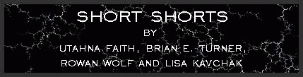 Short shorts by Utahna Faith, Brian E. Turner, Rowan Wolf and Lisa Kavchak